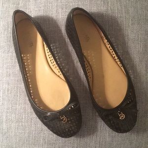 Black Leather Michael Kors Flats